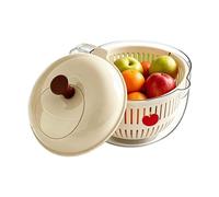 and Vegetable Washing Device - Two-Layer Hand Crank Washer with Strainer Handle - and Vegetable Cleaner with Function Washing Bowl - for Fresh Food Salad in the Kitchen Home Apartment G