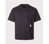 and wander Mens Heavy Cotton Pocket T-Shirt - Colour: 010 Black - Size: Large