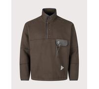 and wander Mens Relaxed Fit Button Placket Overhead Sweatshirt - Colour: 052 Dark Brown - Size: XL