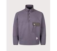 and wander Mens Relaxed Fit Button Placket Overhead Sweatshirt - Colour: 080 Purple - Size: XL
