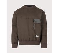 and wander Mens Relaxed Fit Pocket Sweatshirt - Colour: 052 Dark Brown - Size: Large