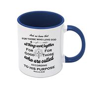 and We Know that for Those Who Love God All Things Work Together for Good Coffee Mug,Funny Novelty Coffee Cup,White Ceramic Tea Mug Gifts,11oz Mug