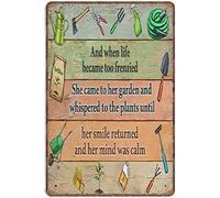 And When Life Became Too Frenzied She Came To Her Garden Garden Lover Plant Mom Gift Love Gardening Wall Art Decor Art Print Novelty Tin Metal Sign Plaque Bar Pub Vintage Retro Wall Decor 8x12 Inch