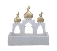 And White Mosque Tower Display Desktop Ornament Islamics Cultural Decors Ramadans Eid Mubaraks Decors Storage Box Gold and White Mosque Tower