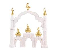 And White Mosque Tower Display Desktop Ornament Islamics Cultural Decors Ramadans Eid Mubaraks Decors Storage Box Gold and White Mosque Tower