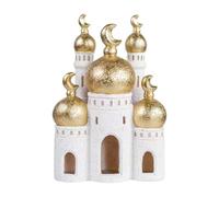 And White Mosque Tower Display Desktop Ornament Islamics Cultural Decors Ramadans Eid Mubaraks Decors Storage Box Gold and White Mosque Tower