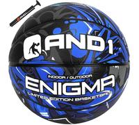AND1 Enigma 27.5 Basketball : Youth Sized Rubber Streetball for Indoor and Outdoor Use, Deep Channel Construction and Durability, Ideal for Boys and Girls Ages 9-11, Includes 10” Pump