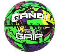 AND1 Supreme Grip Rubber Basketball: Official Regulation Size 7 (29.5 inches) - Deep Channel Construction Streetball, Made for Indoor Outdoor Basketball Games