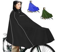 Andake Bicycle Poncho Waterproof Cycling Rain Poncho Lightweight Compact Reusable with Viewing Window Unisex Raincoat Get Off Work and School (UK, Alpha, One Size, Regular, Regular, Black)