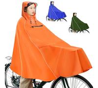 Andake Bicycle Poncho Waterproof Cycling Rain Poncho Lightweight Compact Reusable with Viewing Window Unisex Raincoat Get Off Work and School (UK, Alpha, One Size, Regular, Regular, Orange)