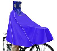 Andake Bicycle Poncho Waterproof Cycling Rain Poncho Lightweight Compact Reusable with Viewing Window Unisex Raincoat Get Off Work and School (UK, Alpha, One Size, Regular, Regular, Dark Blue)