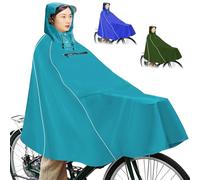 Andake Bicycle Poncho Waterproof Cycling Rain Poncho Lightweight Compact Reusable with Viewing Window Unisex Raincoat Get Off Work and School (UK, Alpha, One Size, Regular, Regular, Blue)