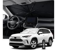 Andalus 2025 Windshield Sun Shade Umbrella, Foldable Car Umbrella Sunshade with UV Block Car Front Window (Heat Insulation Protection) for Auto Windshield Covers Trucks Cars (Large, 61x35 inch)