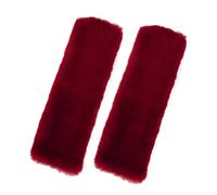 Andalus Australian Merino Sheepskin Seat Belt Covers - 100% Authentic, Ultra-Soft, Hypoallergenic, Neck Protection Pads for Cars & Backpacks (Pack of 2, Claret)
