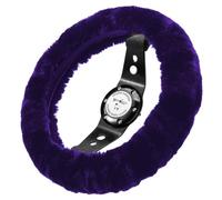 Andalus Australian Sheepskin Wool Steering Wheel Cover for Women & Men - Universal 15 Inch Steering Wheels & Accessories - Eco-friendly Wheel Cover for Car - Car Accessories (Dark Purple)
