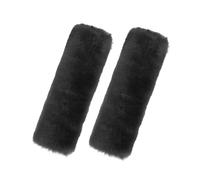 Andalus Brands 2 Pack Genuine Merino Wool Sheepskin Seat Belt Cover - Soft Shoulder Pad, Neck Cushion Protector - Authentic Car Accessories (Carbon Black)