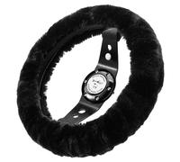 Andalus Brands Australian Natural Authentic Sheepskin Steering Wheel Cover For Vehicle Black
