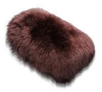 Andalus Brands Pure Australian Sheepskin Fluffy Car Center Console Cover, Luxurious Non-Shedding Furry Arm Rest Cover for Car, Versatile for All Seasons, Mocha - (11.47" X 6.3")