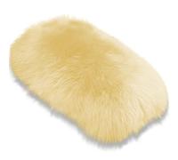 Andalus Brands Pure Australian Sheepskin Fluffy Car Center Console Cover, Luxurious Non-Shedding Furry Arm Rest Cover for Car, Versatile for All Seasons, Beige - (11.47" X 6.3")