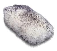 Andalus Brands Pure Australian Sheepskin Fluffy Car Center Console Cover, Luxurious Non-Shedding Furry Arm Rest Cover for Car, Versatile for All Seasons, White & Black Tip - (11.47" X 6.3")