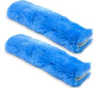 ANDALUS BRANDS 2 Pack Genuine Merino Wool Sheepskin Seat Belt Cover - Soft Shoulder Pad, Neck Cushion Protector - Authentic Car Accessories (Sky Blue)