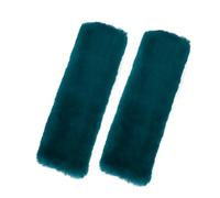 Andalus Genuine Sheepskin Car Seat Belt Cover Pad - Soft Fuzzy, Comfy Fluffy Seatbelt Covers, Shoulder Pad Neck Cushion Protector, Car Accessories for Woman, Man, Girl (Alpine Green, 2-Pack)