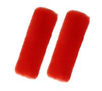 Andalus Genuine Sheepskin Car Seat Belt Cover Pad - Soft Fuzzy, Comfy Fluffy Seatbelt Covers, Shoulder Pad Neck Cushion Protector, Car Accessories for Woman, Man, Girl (Tangerine, 2-Pack)