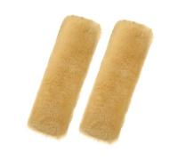 Andalus Genuine Sheepskin Car Seat Belt Cover Pad - Soft Fuzzy, Comfy Fluffy Seatbelt Covers, Shoulder Pad Neck Cushion Protector, Car Accessories for Woman, Man, Girl (Gold, 2-Pack)