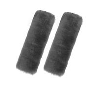 Andalus Genuine Sheepskin Car Seat Belt Cover Pad - Soft Fuzzy, Comfy Fluffy Seatbelt Covers, Shoulder Pad Neck Cushion Protector, Car Accessories for Woman, Man, Girl (Graphite, 2-Pack)