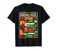 Andalusia Spain Flag Alhambra Granada Vintage Art T-Shirt