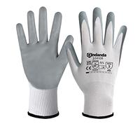 ANDANDA 12 Pairs Work Gloves, Nitrile Gloves, Gardening Gloves, Safety Work Gloves Suitable for General Duty Work like Warehouse/Garden/Logistics/Assembly/Utilities & Public Works, White/X-Large