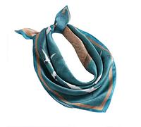 ANDANTINO 100% Mulberry Silk Scarf -21” Lightweight Square Neckerchief - Breathable Digital Printed Scarves with Gift Packed, Crane, S