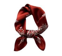 ANDANTINO 100% Mulberry Silk Scarf -21” Lightweight Square Neckerchief - Breathable Digital Printed Scarves with Gift Packed, Paisley-dark Red, Small