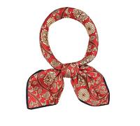 ANDANTINO 100% Pure Mulberry Silk Square Scarf for Hair-27'' Women Men Natural Silk Neckerchief Digital Printed Headscarf, Red, Medium