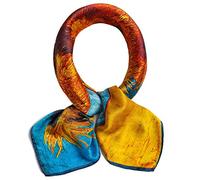 ANDANTINO 100% Pure Mulberry Silk Square Scarf for Hair-27'' Women Men Natural Silk Neckerchief Digital Printed Headscarf, Sunflower, Medium