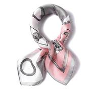 ANDANTINO 100% Pure Mulberry Silk Square Scarf for Hair-27''x27''- Women Men Natural Silk Neckerchief Digital Printed Headscarf - grey - Medium