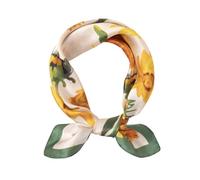 ANDANTINO 100% Real Mulberry Silk Scarf -21'' x 21''- Lightweight Neckerchief -Women Men Small Square Digital Printed Scarves, Oil Painting-sunflower, S
