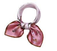 ANDANTINO 100% Real Mulberry Silk Scarf -21'' x 21''- Lightweight Neckerchief -Women Men Small Square Digital Printed Scarves, Pale Pink, Medium