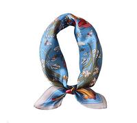 100% Real Mulberry Silk Scarf -21'' x 21''- Lightweight Neckerchief -Women Men Small Square Digital Printed Scarves - - Medium