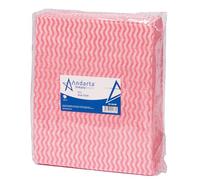 andarta - Red J-Dish Cloths - Pack of 50 (35 x 42cm) - Versatile Cleaning Cloths for Kitchens, Bathrooms and General Areas - Absorbent, Quick-Drying, Washable and Lightweight