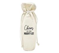Andaz Press Christmas Wine Bag, Cheers To The Naughty List Wine Bottle Cover, Funny Christmas Gifts, Holiday Canvas Wine Bag, White Elephant Wine Bottle Gifts For Women, Men, Host, Hostess, 1-Pack