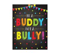 Andaz Press Classroom Teacher Wall Art Decor Poster Signs, 8.5x11-inch, Be a Buddy Not a Bully Poster 1-Pack, Unframed, Kids Motivational Quotes Bully Poster Classroom Posters