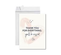 Andaz Press Funny Farewell Jumbo Card Thank You For Everything 8.5 x 11 inch Blank Goodbye Greeting Card with Envelope Big You'll Be Missed Card for Coworker From All Of Us 1-Pack