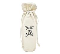 Andaz Press Happy Birthday Wine Bag, Treat Yo Self Wine Bottle Cover, Canvas Wine Bag, Champagne Bottle Bag Wine Bottle Gifts Gift for Birthday Party Birthday Gifts For Men Women Host Hostess, 1-Pack