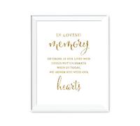 Andaz Press Wedding Party Signs, Gold Glitter Print, 8.5x11-inch, in Loving Memory of Those Who Could Not Celebrate with Us Today Memorial Sign, 1-Pack, Not Real Glitter