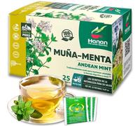 Andean Mint Tea (Hojas de Muña) - 25 Tea Bags - All Natural, Wild Muña Leaves from Peru - Herbal Tea for Digestive Comfort and Pleasant Aroma - aka 'Minthostachys mollis', 'Tipollo', 'Poleo'
