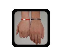 Andelaisi Bohemia Friendship Cross Bracelet Vintage Jesus Christian Cross Bracelet Handmade Matching Couple Bracelets Adjustable Braided Rope Bracelets for Women