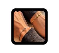 Andelaisi Bohemia Knot Link Chain Bracelet Love Knot Bracelets Snake Chain Infinity Bracelets Endless Love Wrist Bracelet for Women