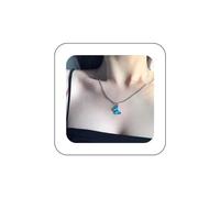 Andelaisi Boho Acrylic Blue Butterfly Necklace Enamel blue Butterfly Choker Necklace Vintage Silver Butterfly Pendant Necklace Minimalist Butterfly Chain Necklace Jewelry for Women
