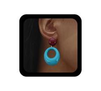 Andelaisi Boho Acrylic Oval Drop Earrings Vintage Acrylic Resin Circle Earrings Resin Circle Dangle Earring Geometric Statement Earring for Women(Red), Zinc, No Gemstone
